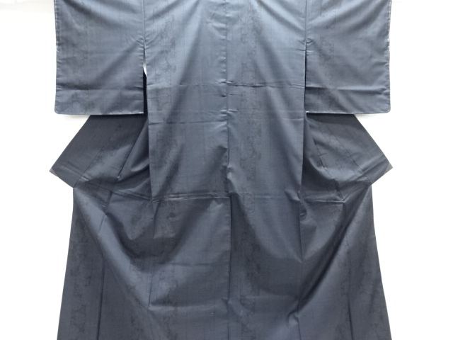 JAPANESE KIMONO / UNUSED / SILK / DORO OSHIMA TSUMUGI / WOVEN EGASUMI & FLOWERS